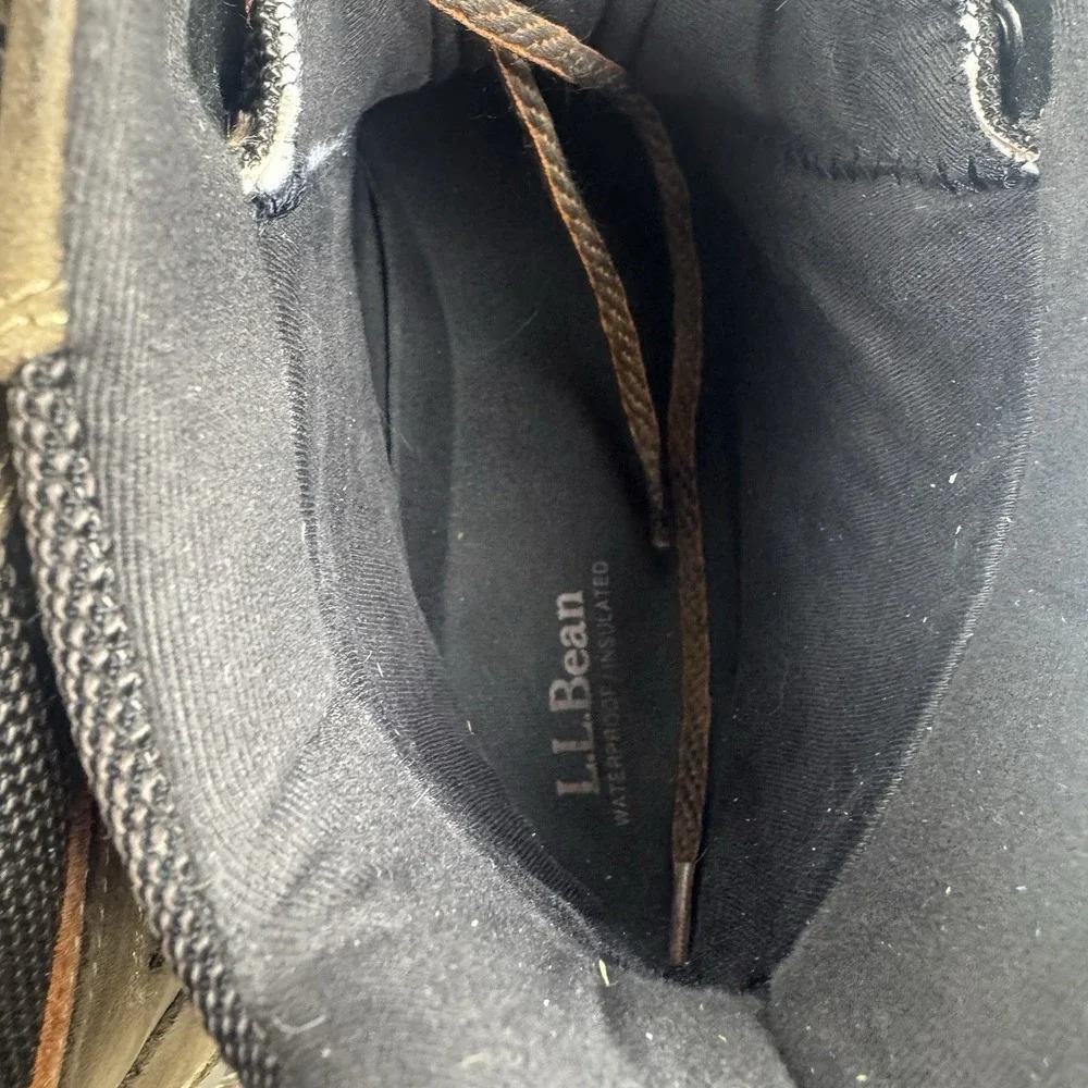 LL Bean Boots Mens Brown Suede Size 13 M Arctic Grip Hiking Primaloft Waterproof